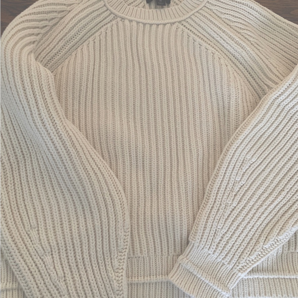 Cotton Ribbed Cropped J. Crew Sweater (M)